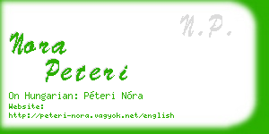nora peteri business card