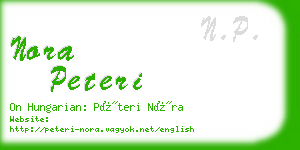 nora peteri business card